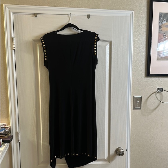 Black Asymmetrical Embellished Cocktail Dress - Picture 5 of 6